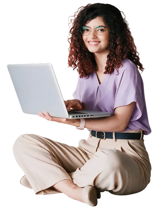 Student using laptop